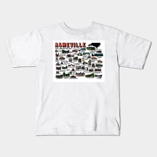 Asheville Map Art Kids T-Shirt